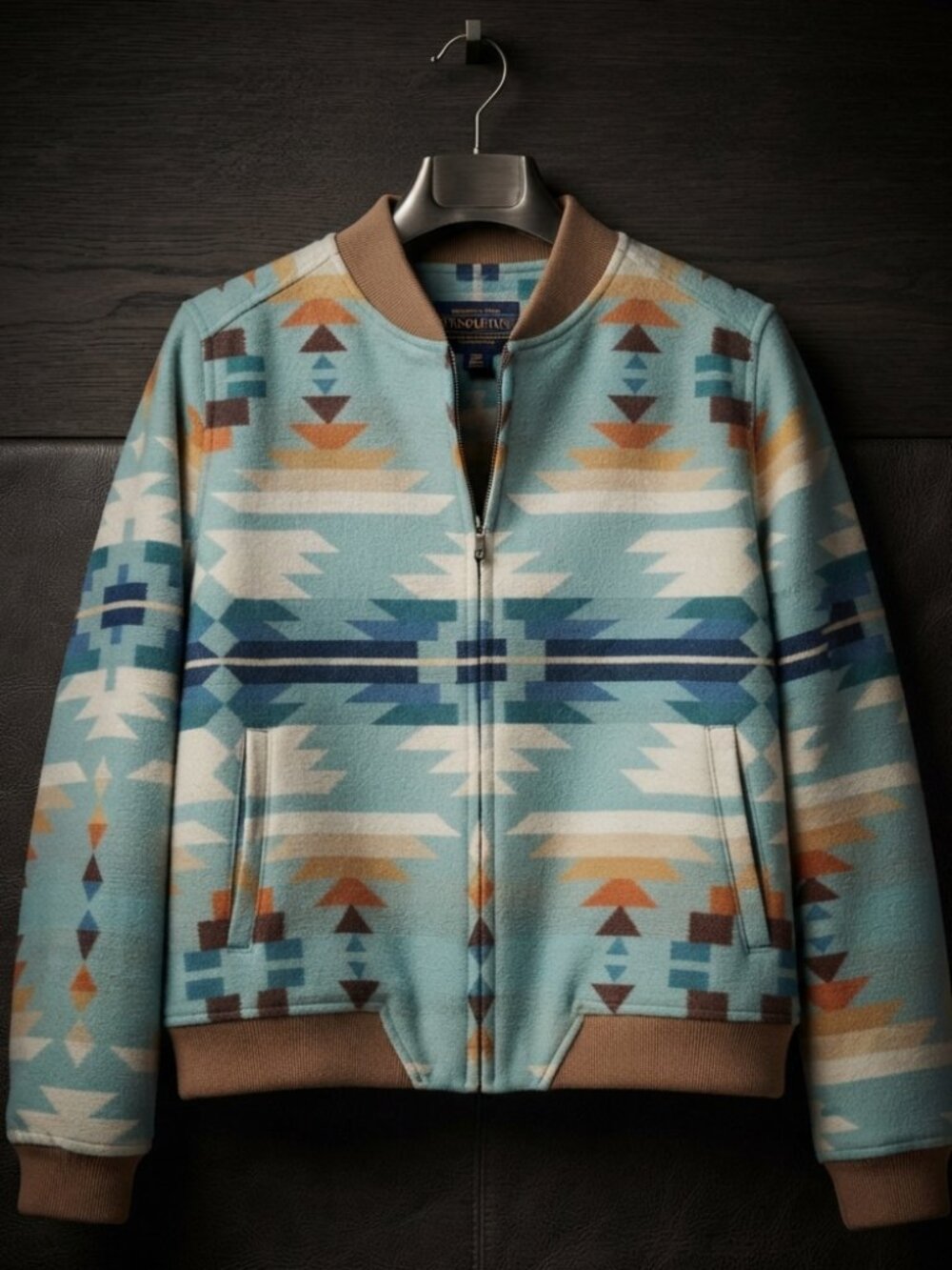 Limited-edition Pendleton Aqua Rio Rancher Wool Bomber Jacket Mint Condition XL